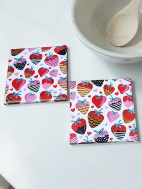 Chocolate Covered Strawberries Coaster Set